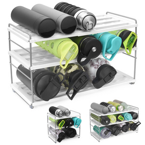 Adjustable and expandable Bottle Organizer, Food Storage Tissue Storage Rack 3 shelves suitable for kitchen