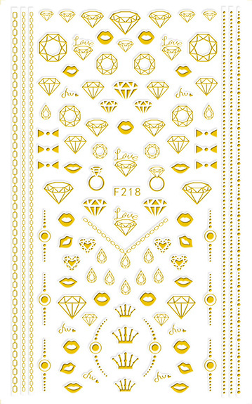 F217-219 Bowknot Flower Diamond Nail Art Decals 3D Manicure Applique Nail Stickers for Nail Decoration