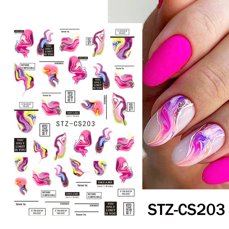 STZ nail halo dyed sticker ink iris nail art adhesive sticker