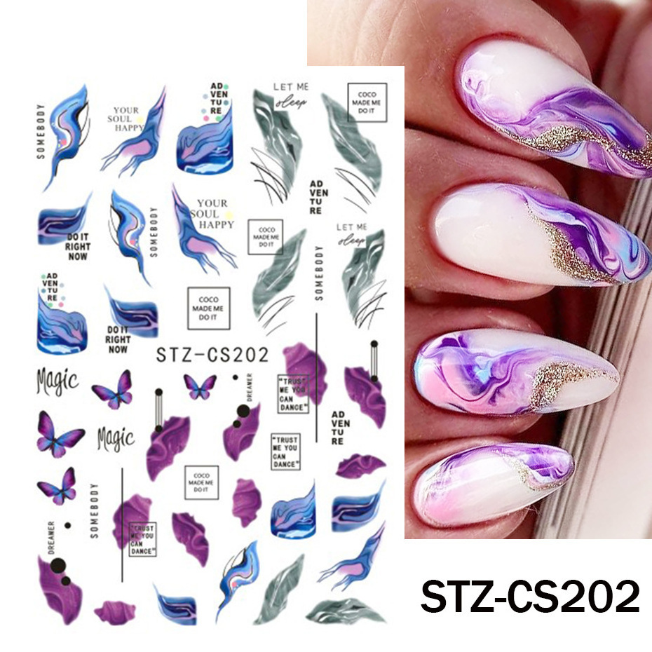 STZ nail halo dyed sticker ink iris nail art adhesive sticker