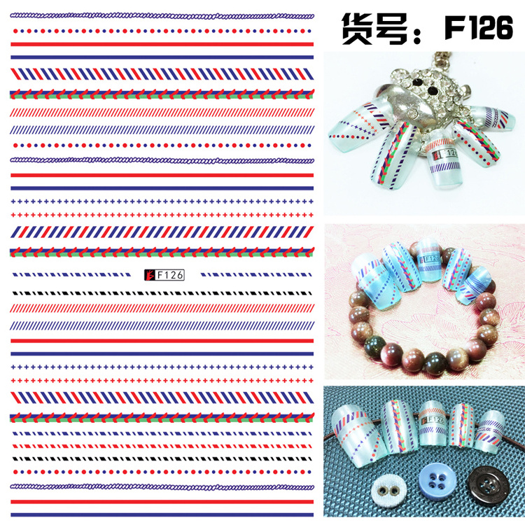 F125-136 Cartoon Bear Rabbit Sailor Moon Nail Art Decals 3D Manicure Applique Nail Stickers for Nail Decoration