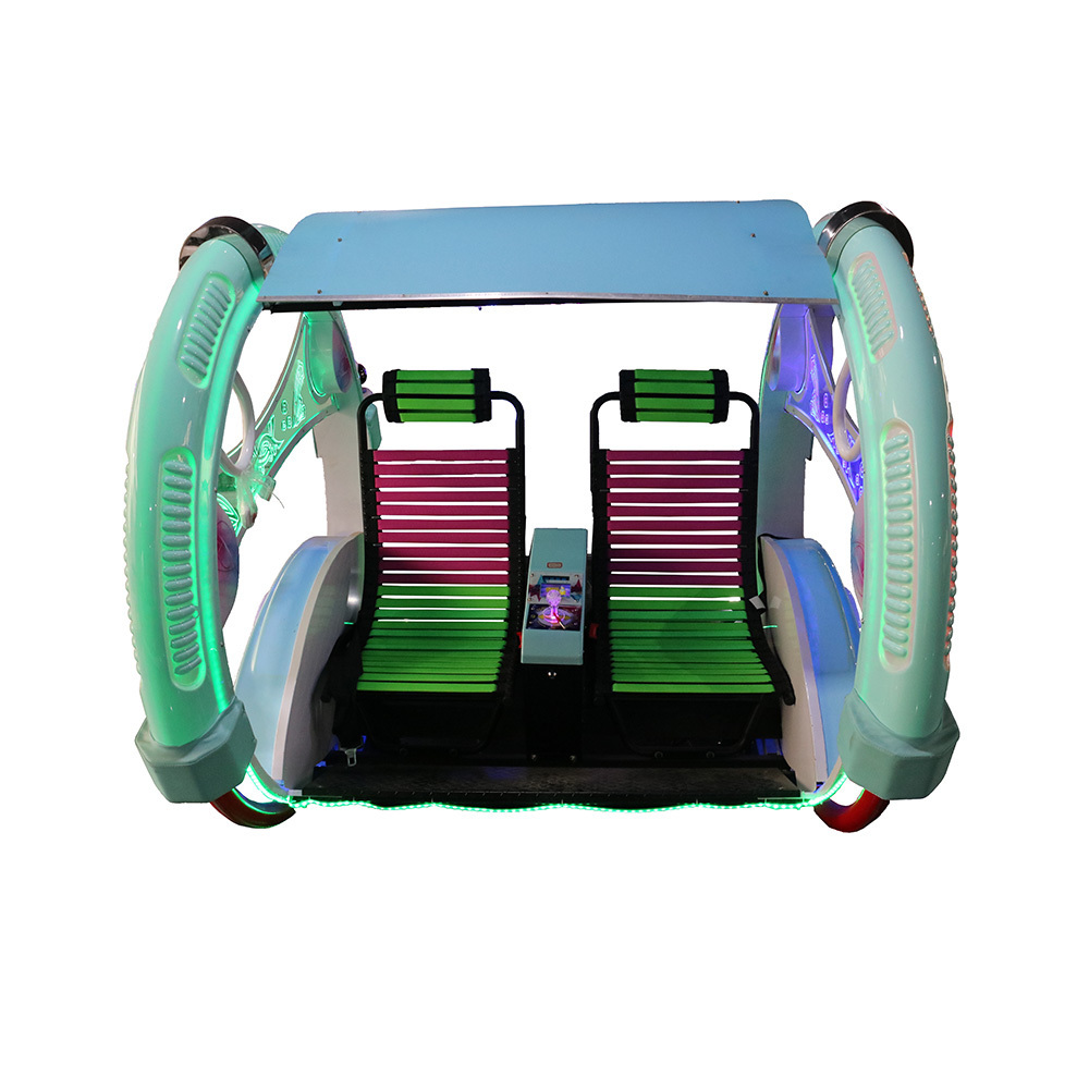 Outdoor 360 degree rotating battery rolling car 9S Marcaron happy swing car for amusement park