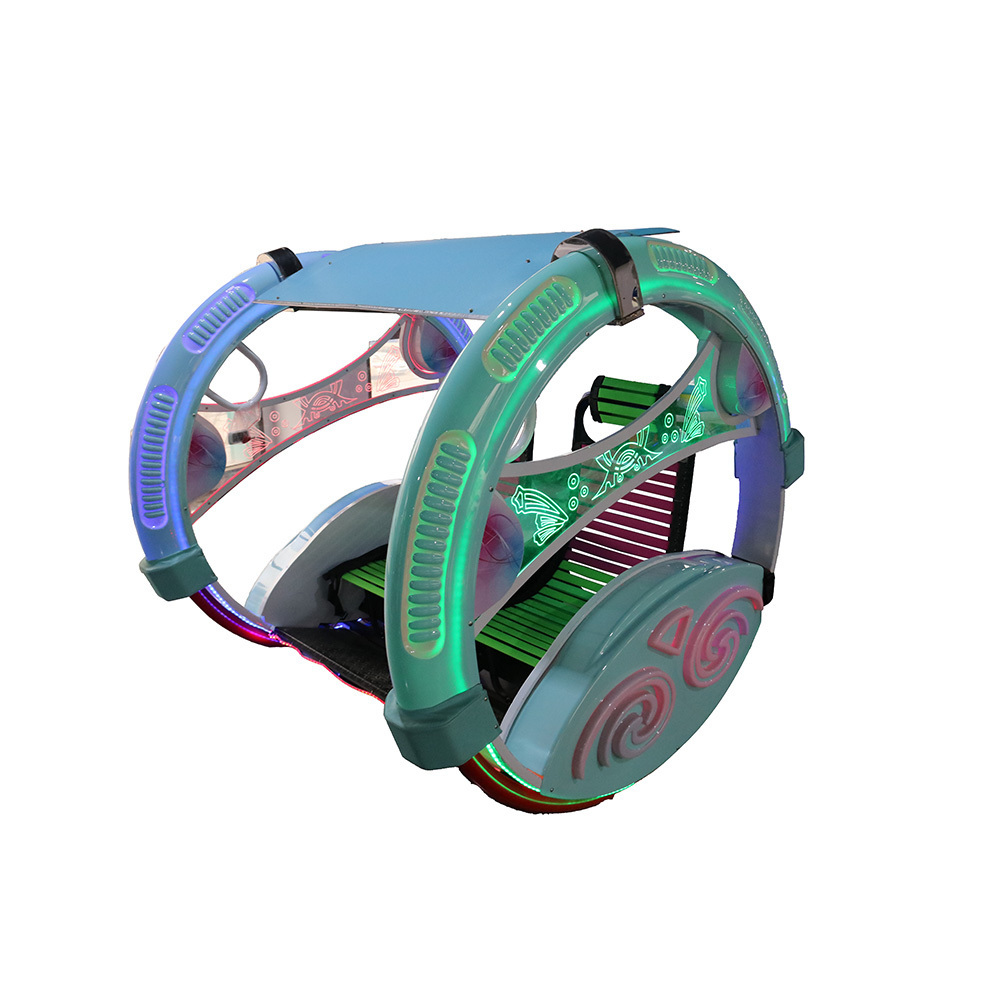 Outdoor 360 degree rotating battery rolling car 9S Marcaron happy swing car for amusement park