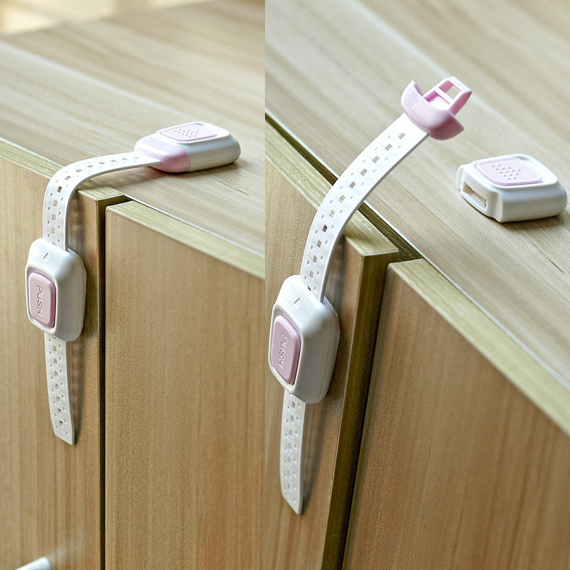 Adjustable Child Safety Strap Locks - Reusable Lock For Baby Proofing Cabinets, Appliances, Furniture, Doors, Drawers, Fridge