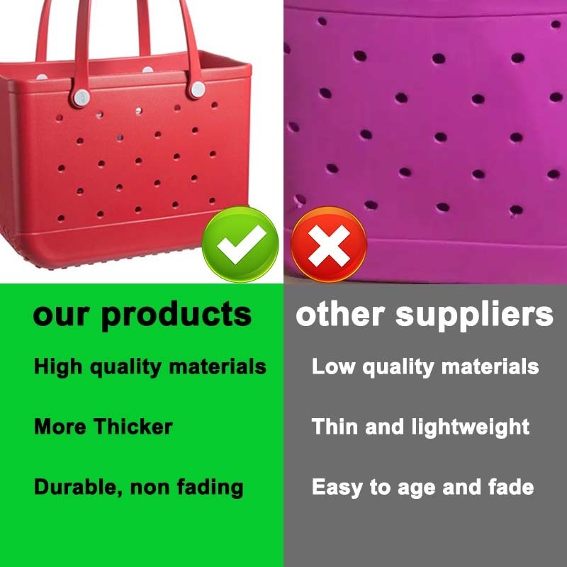 2023 New Fashion Wholesale Large EVA Waterproof Hand bag Bogg Bag Silicone Beach Hand bags