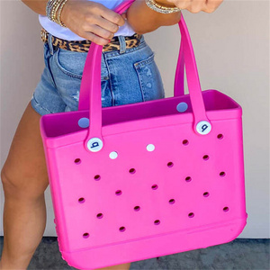 2023 New Fashion Wholesale Large EVA Waterproof Hand bag Bogg Bag Silicone Beach Hand bags