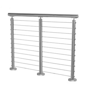 hot sales stainless steel handrails indoor balustrade stair Side Mounted Balcony diy cable Wire railing post