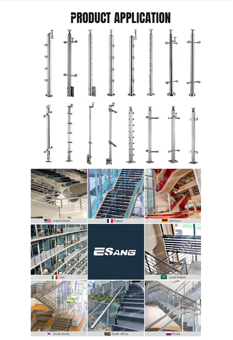 Balcony Stair Glass Inox Balustrade Accessory Handrail Fittings System 304/316 Stainless Steel Bridge Railing Accessories