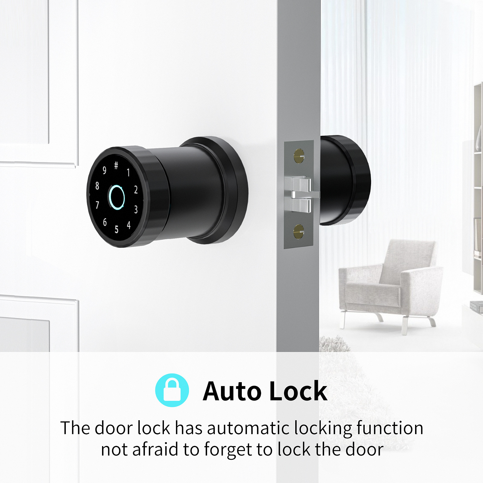 Smart Home Securitytuya WIFI Smart Gate Locks Biometric Fingerprint door Handle Lock with Tuya Smart Life APP Anti-peep Code