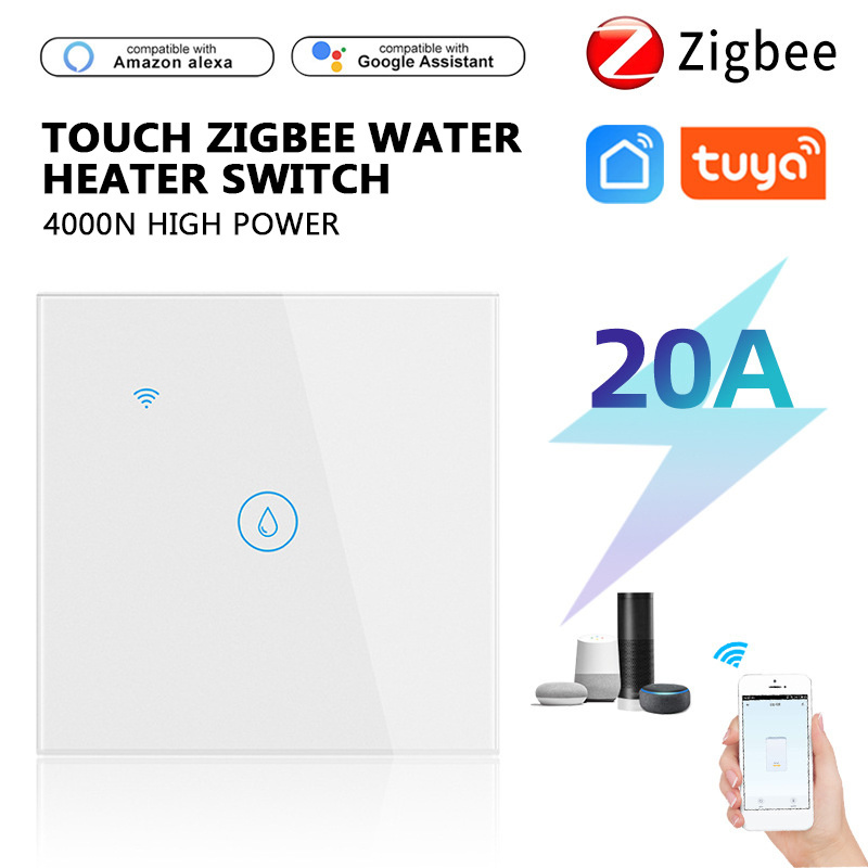 4400W 20A High Power WiFi Smart Switch for Boiler Water Heater Electric Fireplace Oven App Remote Control Timer Voice Command