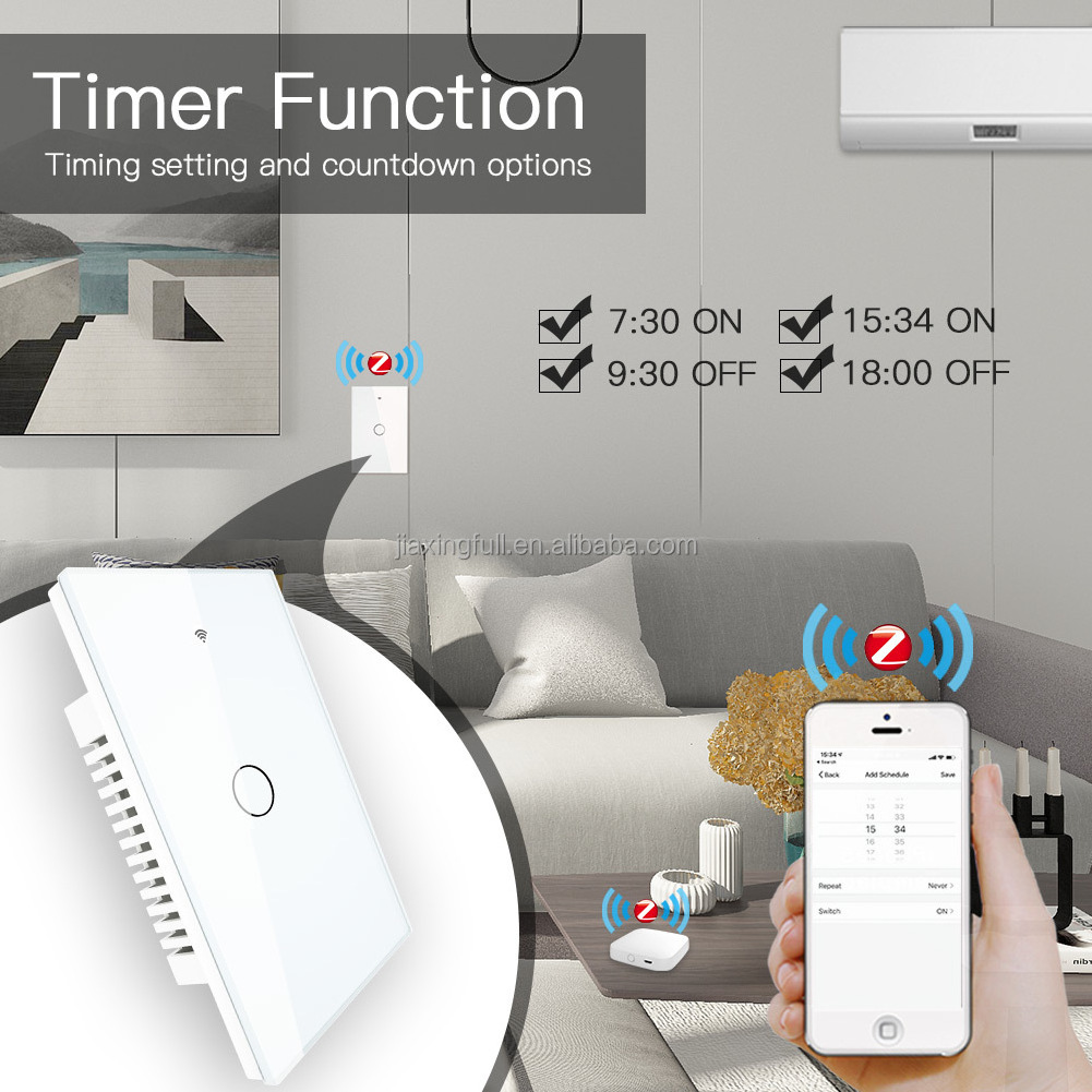 Tuya Smart Zigbee Light Switch 1/2/3/4 Gang Automation 2 Ways Control Work with Alexa Google Home No Neutral