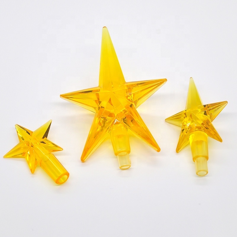 Ceramic Christmas Tree Replacement Light Beads Top Decoration yellow Star Ornaments For Events Party Accessories