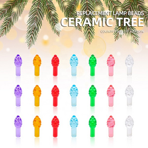 Ceramic Christmas Tree Small Flames Replacement Bulbs/Tree Spikes Multicolor Lamp Beads Ornament Party Decor Accessories