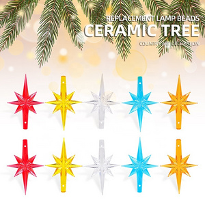 Colorful Tree Top Star Light Beads Replacement Accessories for Ceramic Christmas Tree Bulb Decor Home Natal Noel