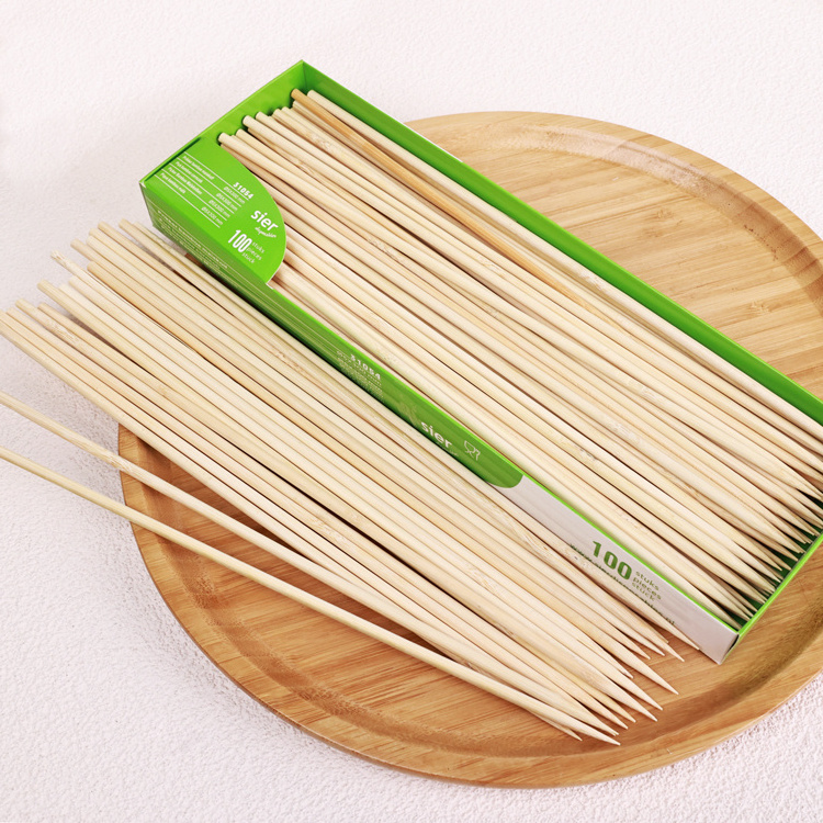 High quality Eco-friendly Disposable Natural Round china BBQ Fruits and vegetables food bamboo stick Skewers