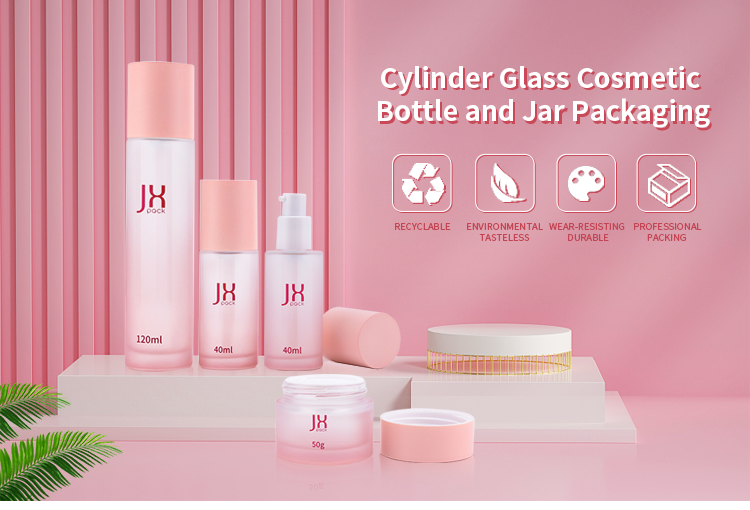 wholesale 30g 50g 40ml 100ml 120ml cosmetic glass bottle sets glass jar for skincare face cream lotion bottle