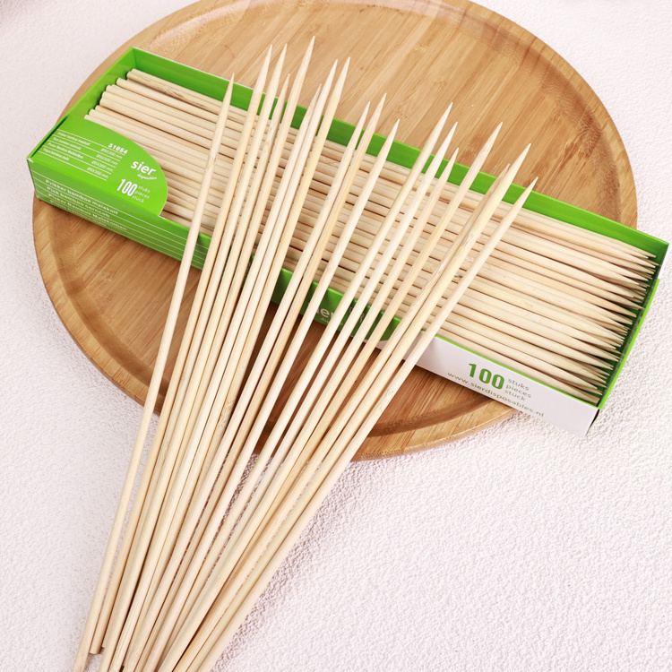 High quality Eco-friendly Disposable Natural Round china BBQ Fruits and vegetables food bamboo stick Skewers