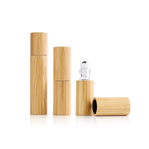 5 10ml perfume empty essential oill roll on bottle refillable deodorant eye bamboo roller bottle