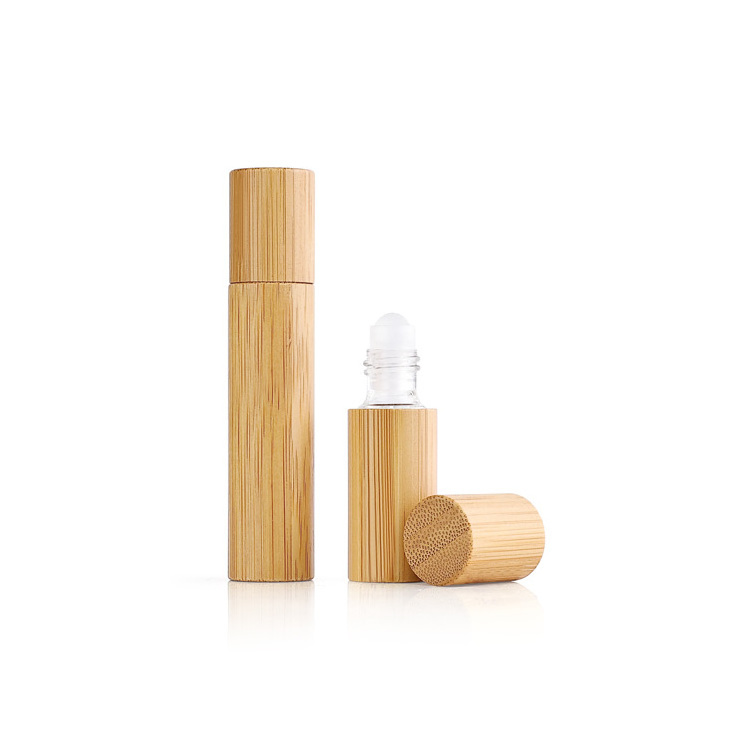 5 10ml perfume empty essential oill roll on bottle refillable deodorant eye bamboo roller bottle