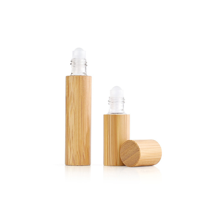 5 10ml perfume empty essential oill roll on bottle refillable deodorant eye bamboo roller bottle