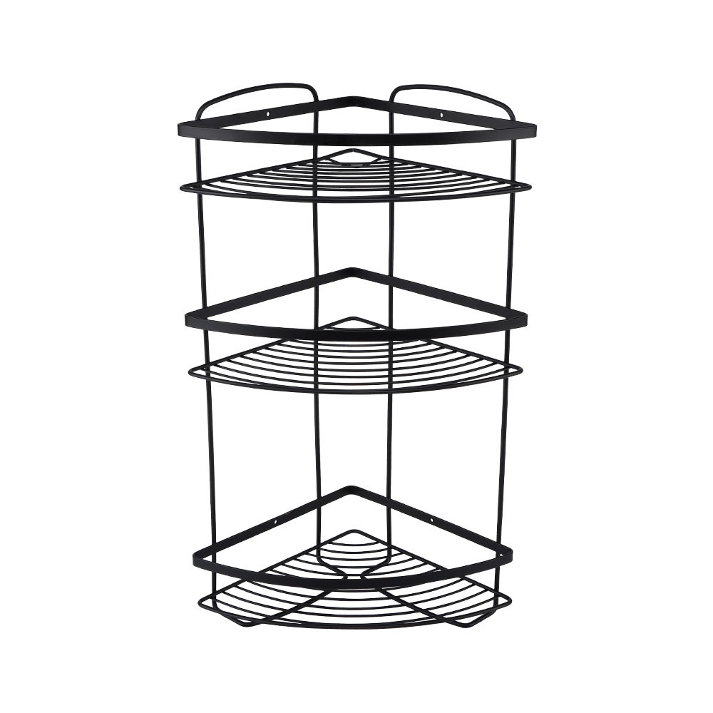 Best Quality Black Metal Kitchen Shelf Organizer 3 Tiers Corner Shelf Bathroom Shower Storage Racks And Shelves