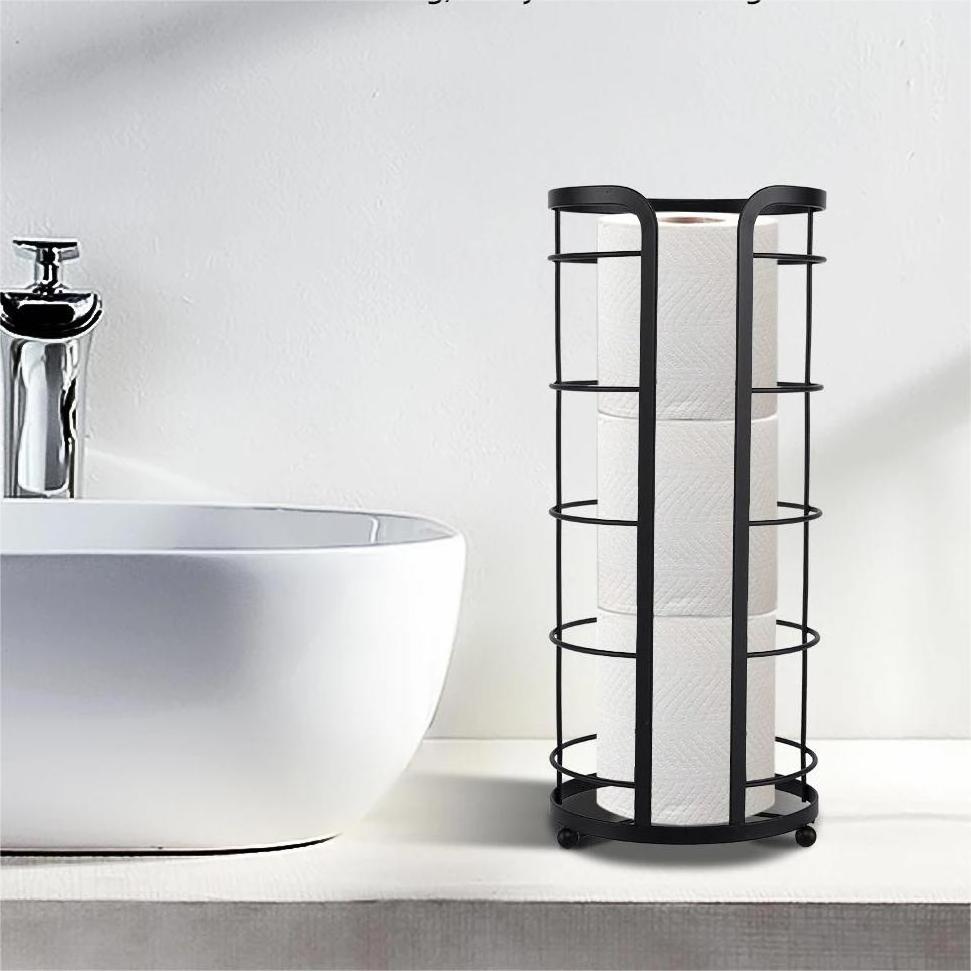 Good Price Metal Paper Towel Rack Multi-Purpose Toilet Paper Holder Standing Toilet Tissue Paper Roll Holder