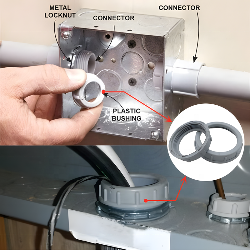 Plastic Rigid Insulating Bushings Thermoplastic  Insulated Conduit Fittings PVC Threaded End Cap