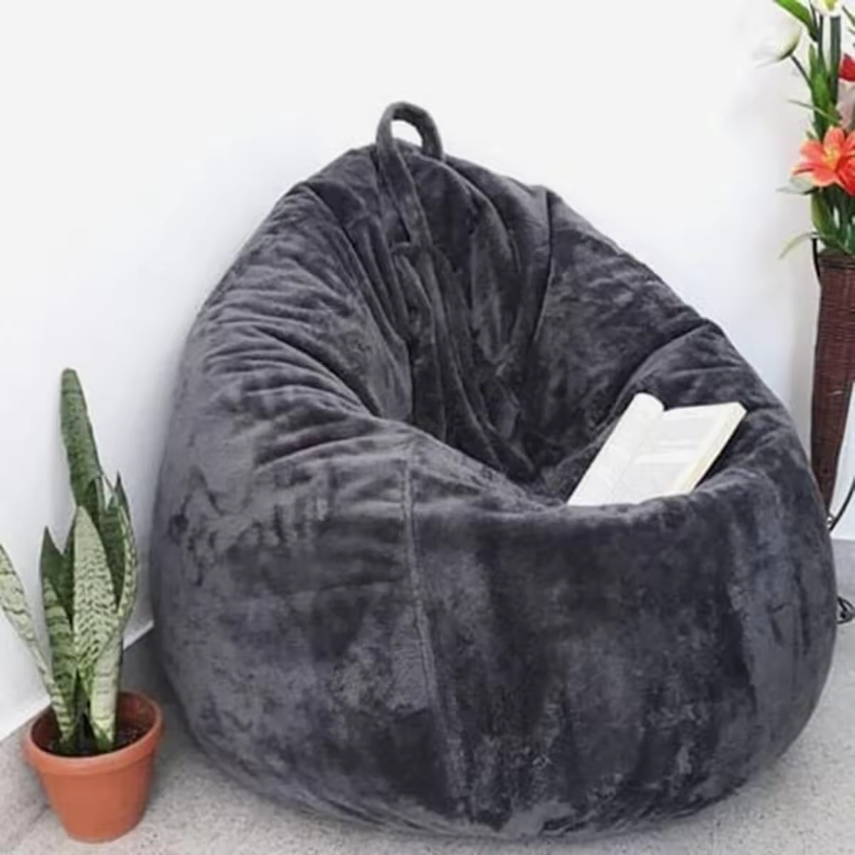 White Faux Fur Bean Bag Custom Logo Inflatable Giant Coffee Cozy Indoor Outdoor Lazy boy Leisure Bean Bags Chairs Sofa Cover