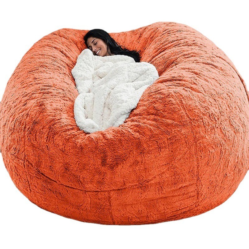 Comfort Living Room Legless Chairs Bed Room Sponge Memory Foam Sheepskin Sherpa Warm Stuffed Animal Storage Bean Bag