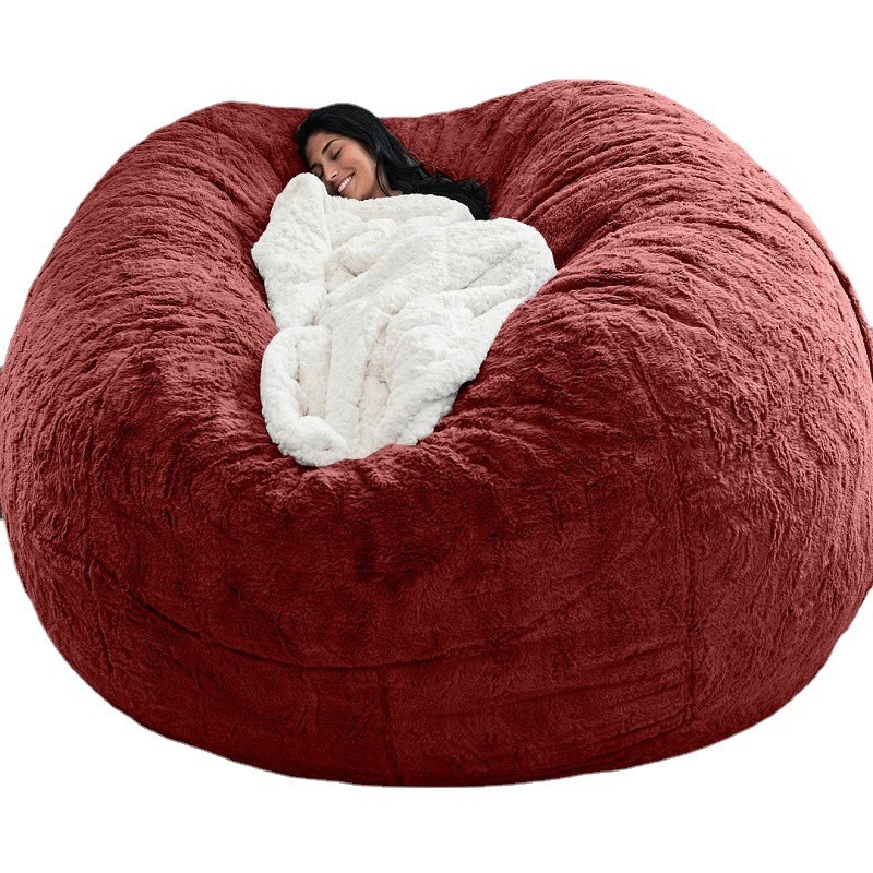 Comfort Living Room Legless Chairs Bed Room Sponge Memory Foam Sheepskin Sherpa Warm Stuffed Animal Storage Bean Bag