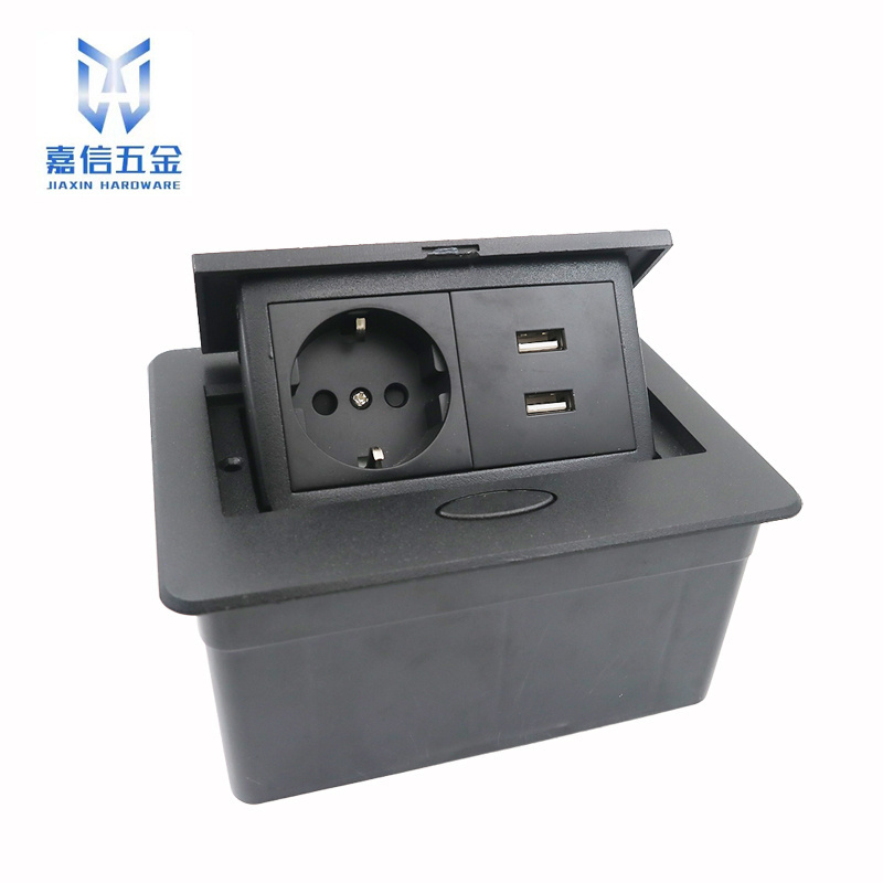 JIAXIN Office Hidden Desk Eu Extension Socket with USB Port 220V Pop Up Table Socket Outlet