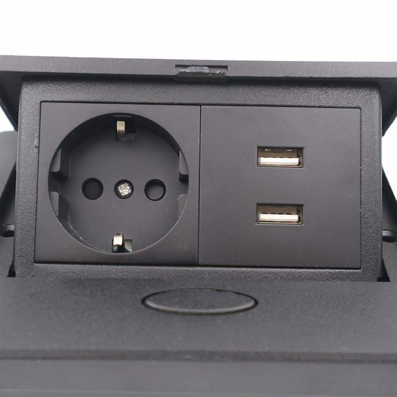 JIAXIN Office Hidden Desk Eu Extension Socket with USB Port 220V Pop Up Table Socket Outlet