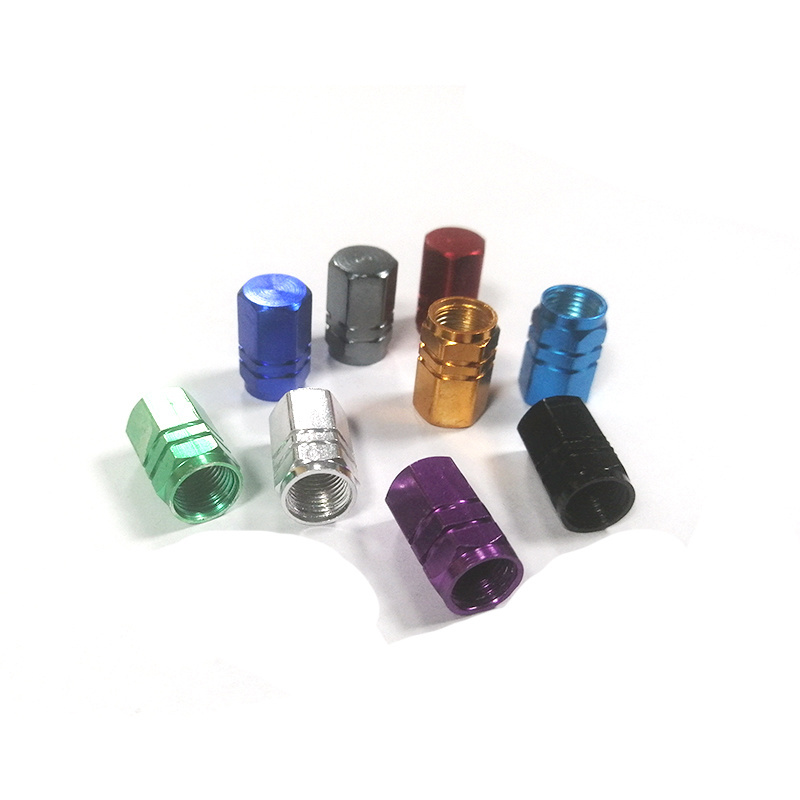 Wholesales 4pcs/set Aluminum Hex Airtight Tire Valve -Caps, 9 colors, 8V1 Thread Universal Cars/Motorcycle/Bicycle/Truck