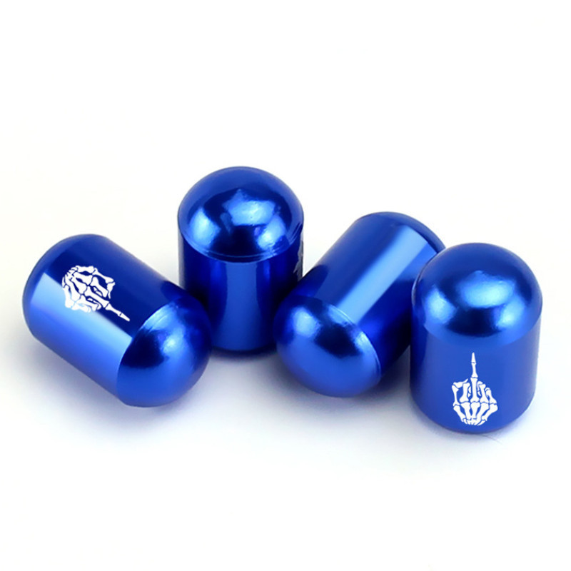 Aluminum Alloy Car Tire Vent Nozzle Cap Skull Design Valve Cap Prevent de-motivation Wholesale 4pcs/set