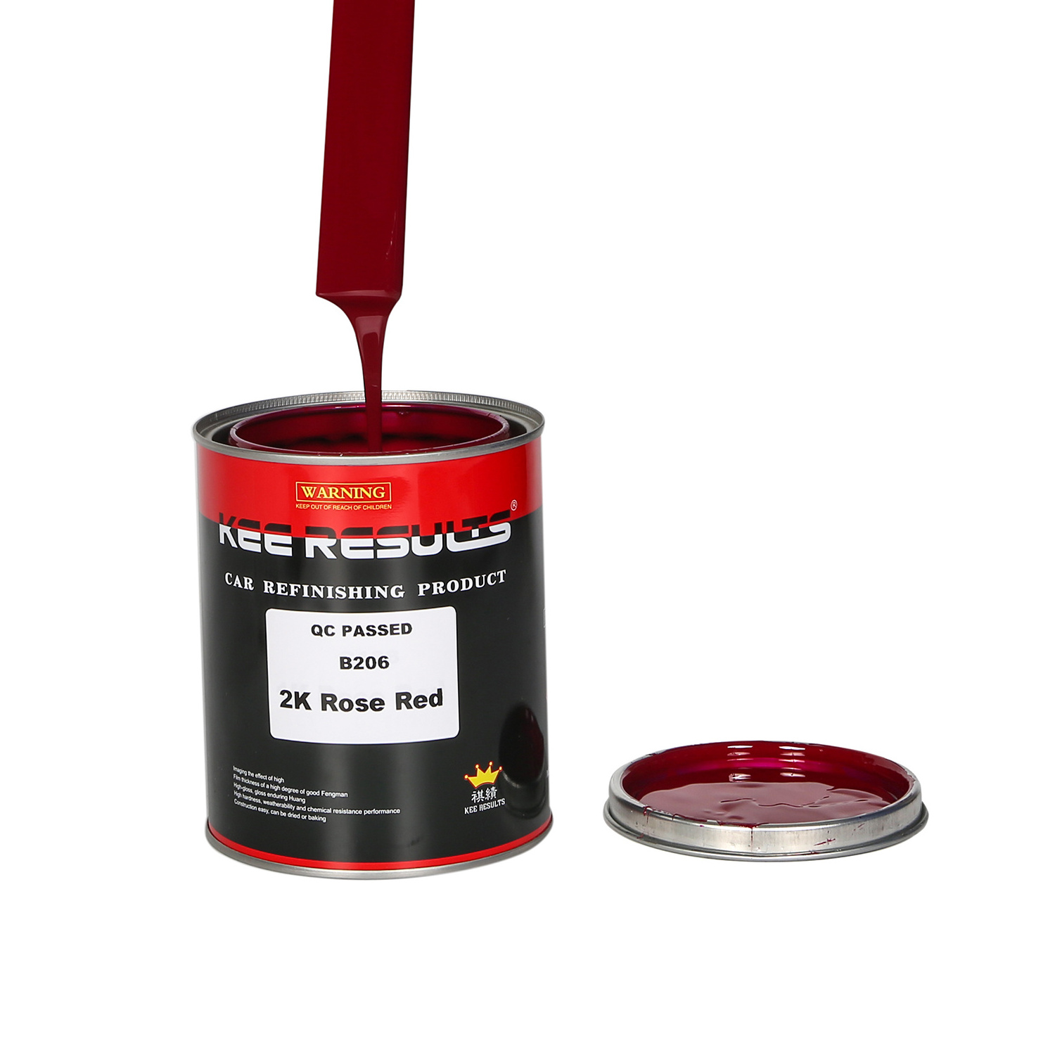 Excellent Weathering Resistance Car Body Paint 2K Car Paint Solid Color Rose Red Top Coat for Car Repair