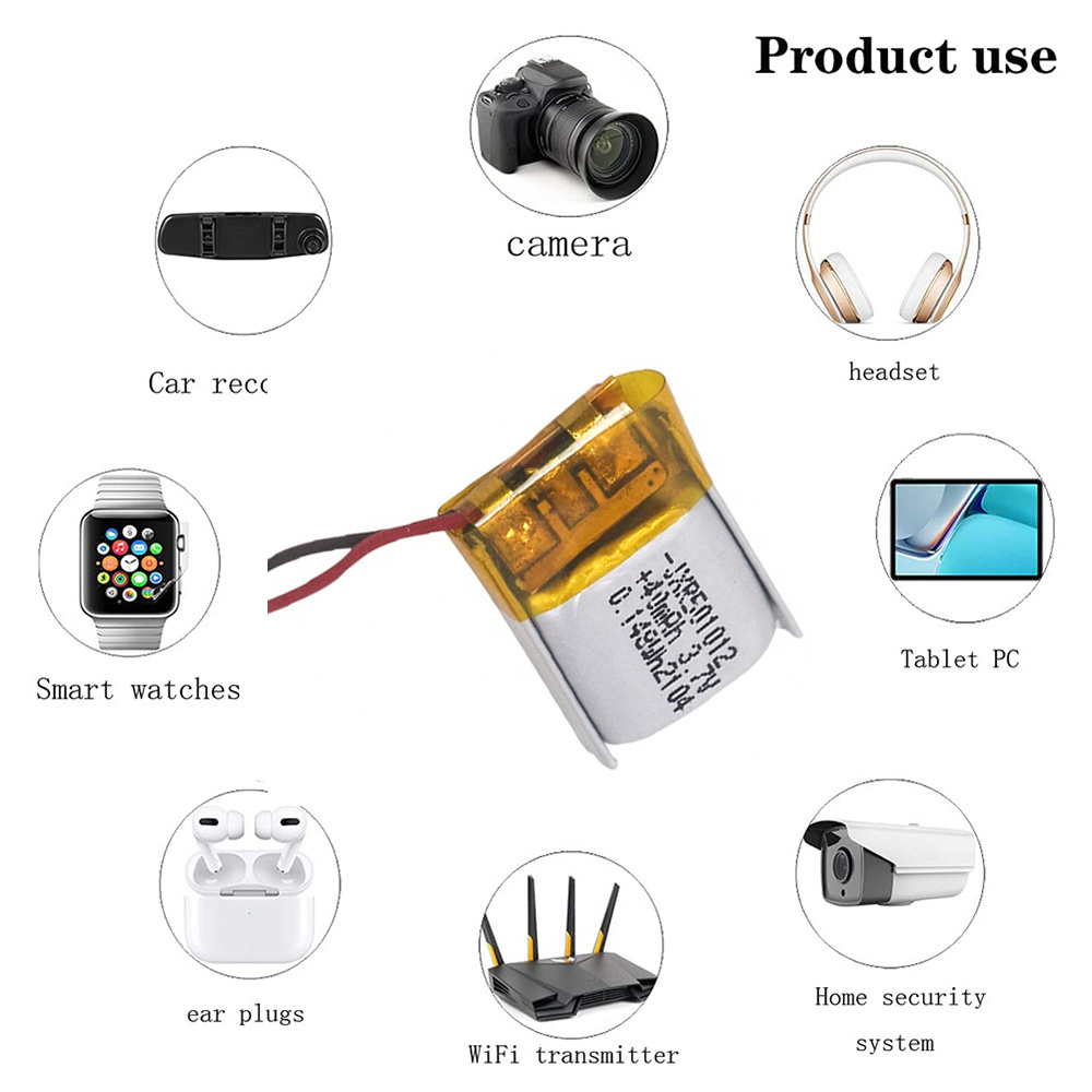 KC UL 501012 3.7v 40mah rechargeable mini lithium polymer battery with best factory price for low noise tws earbuds