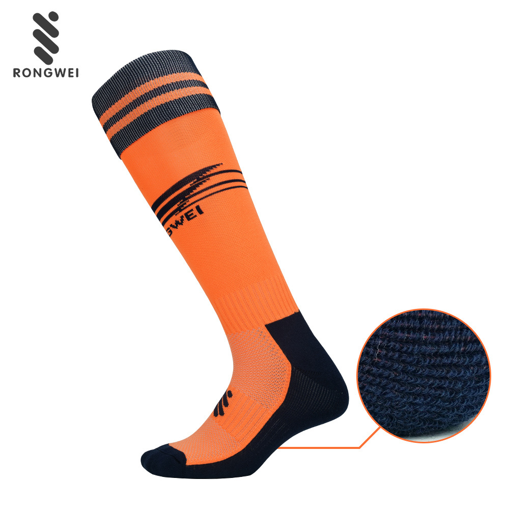 Custom logo high quality multi-color knee high soccer socks for team