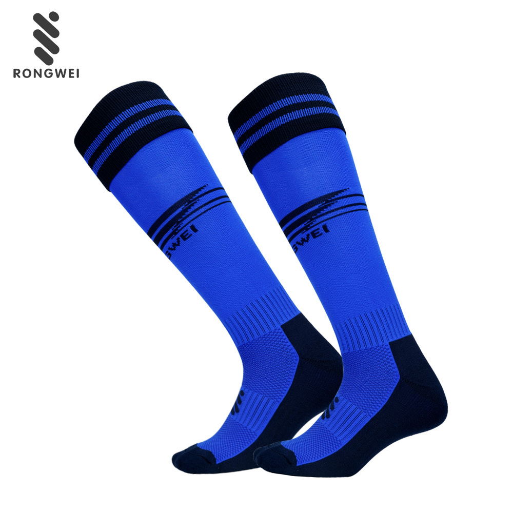 Custom logo high quality multi-color knee high soccer socks for team