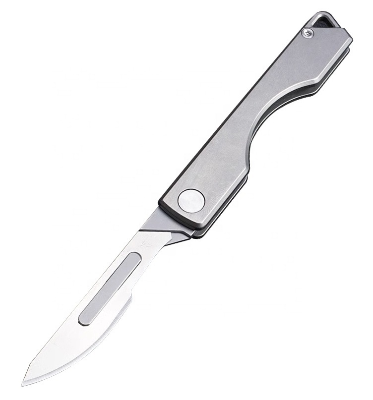 Custom Mini Multi Tool Knives Small Pocket Box Cutter EDC Titanium Folding Scalpel Utility Knife