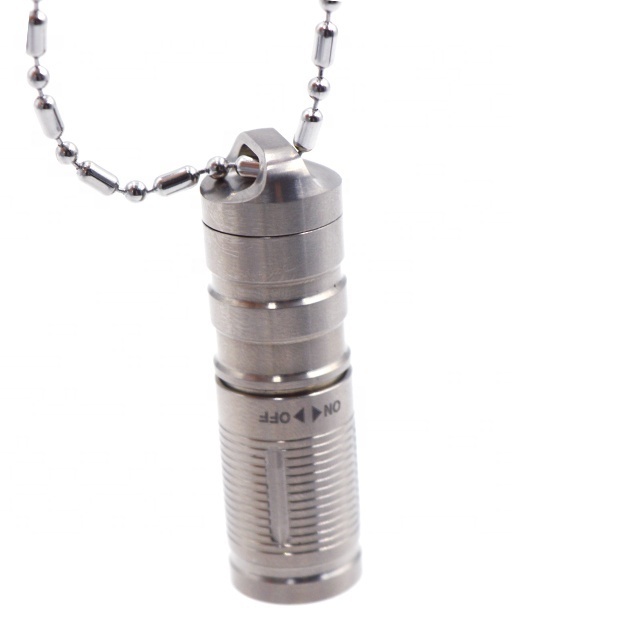 EDC Torch LED Mini Keychain Rechargeable Titanium Flashlight With 10180 Li-ion Battery