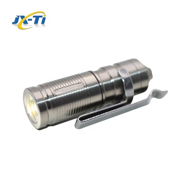 EDC Torch LED Mini Keychain Rechargeable Titanium Flashlight With 10180 Li-ion Battery