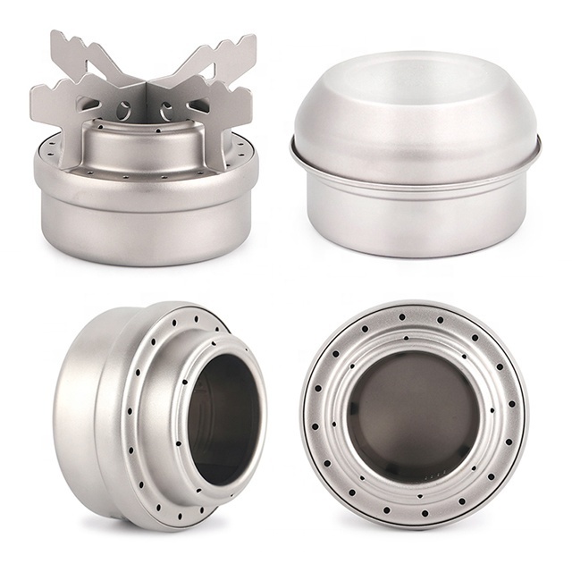 Travel Camping Mini Ultralight Titanium Backpacking Alcohol Stove Burner for Picnic