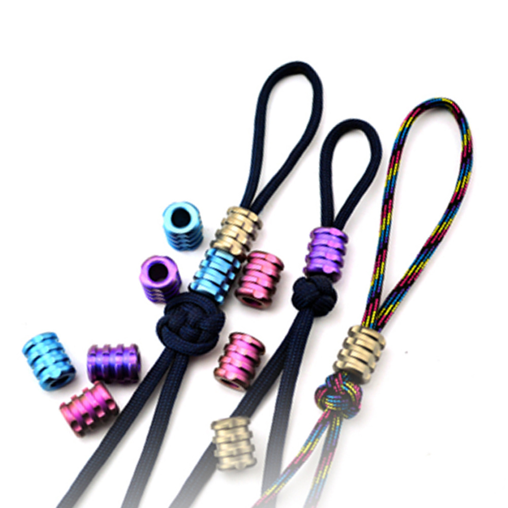 Anodized Keychain Pendant Knife Lanyard Paracord Bead  EDC Accessories for Pendant Buckle