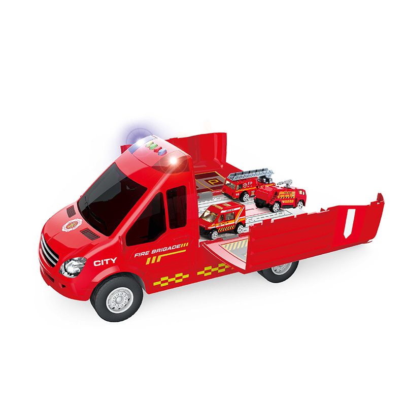 fire vehicle toy set with mini alloy cars toy educational fire toy set