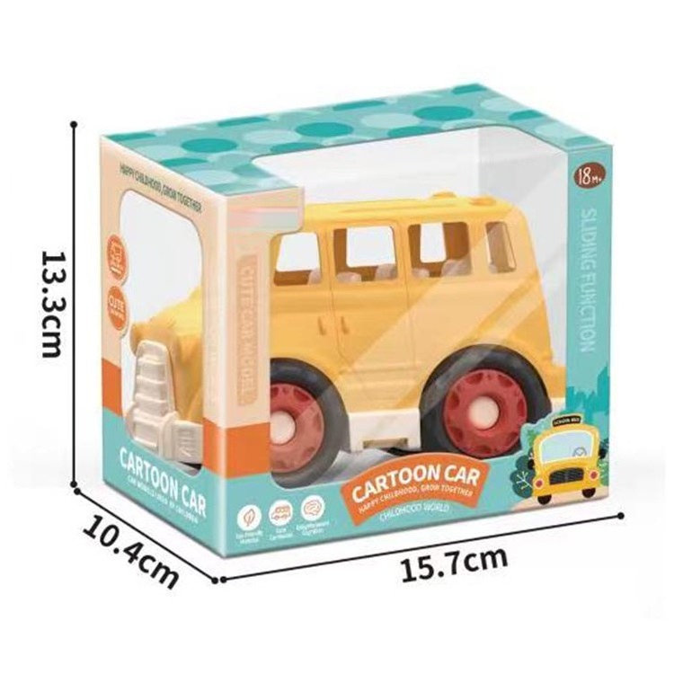 Plastic school bus toy yellow inertia sliding toy - simulation school bus