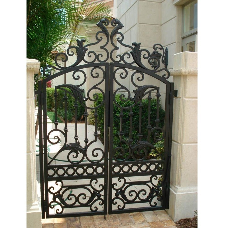 Villa entrance ornamental double swing iron gates main wrought iron gate designs