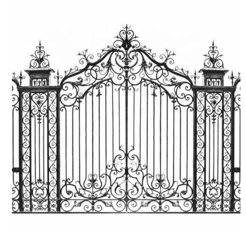 Villa entrance ornamental double swing iron gates main wrought iron gate designs