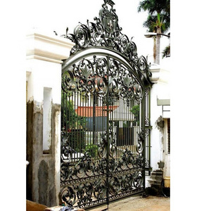 Villa entrance ornamental double swing iron gates main wrought iron gate designs