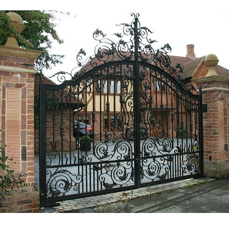 Villa entrance ornamental double swing iron gates main wrought iron gate designs