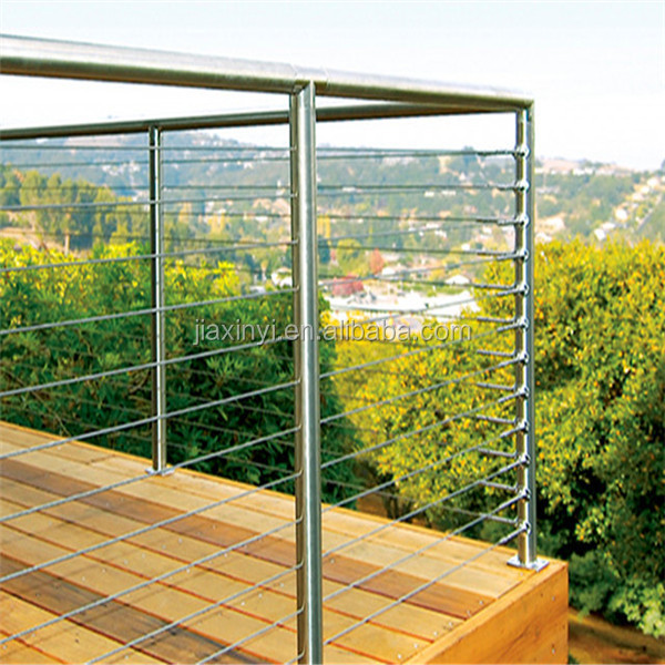 Customized design stainless steel cable railing/ wire rope balustrade for balcony